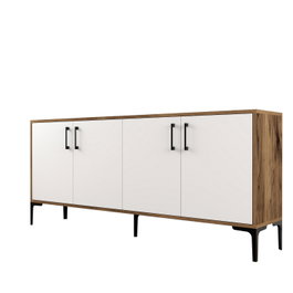 Hanah Home Consola Industrial Kiev Nogal y Blanco